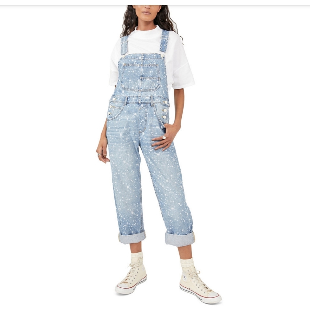💖 Free people / We the free Cotton Ziggy Denim Overalls